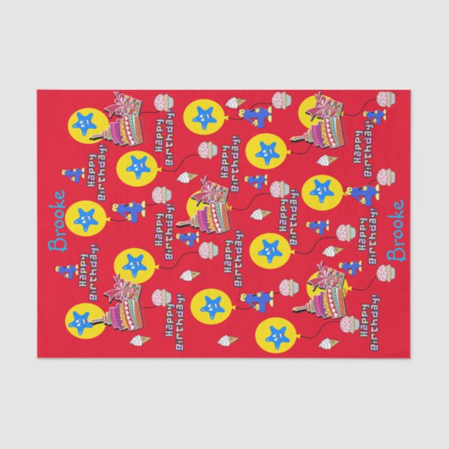 Happy 4th Birthday Tissue Paper #4 Birthday (Front)