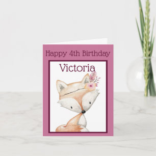 Happy (4th) Birthday - Tribul Fox Card