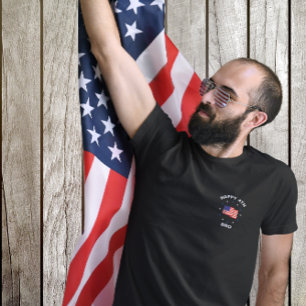 HAPPY 4TH BRO – Patriotic Flag & Stars Pocket Tee