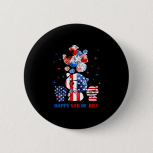 Happy 4th For July 2 Inch Round Button