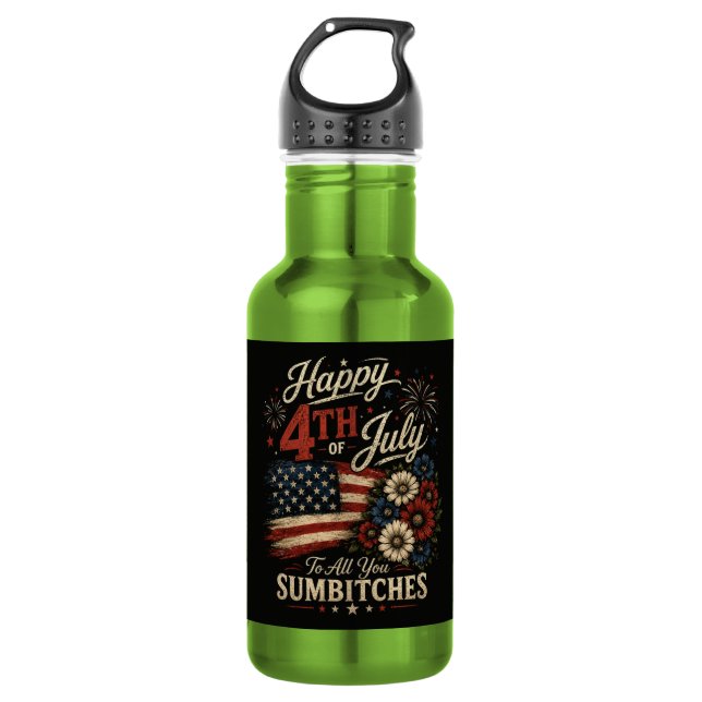 Happy 4th July 532 Ml Water Bottle (Front)