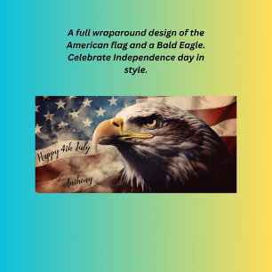 Happy 4th July Bald Eagle Two-Tone Coffee Mug