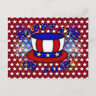 Happy 4th July Crackers Postcard