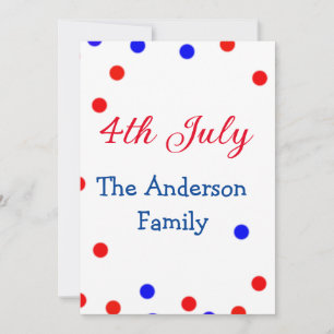 Happy 4th July independence day add family name te Invitation