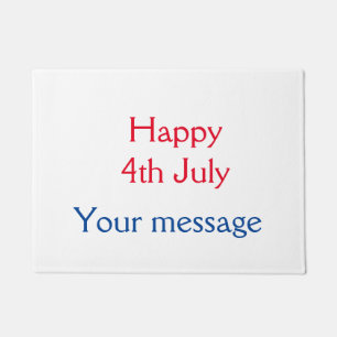 Happy 4th July independence day add name text Doormat