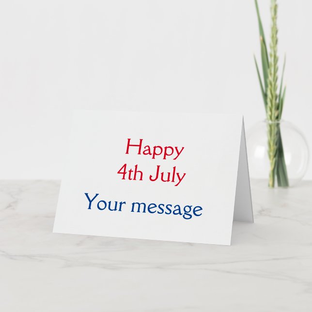 Happy 4th July independence day add name text Foil Holiday Card (Front)