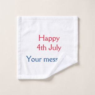 Happy 4th July independence day add name text Wash Cloth