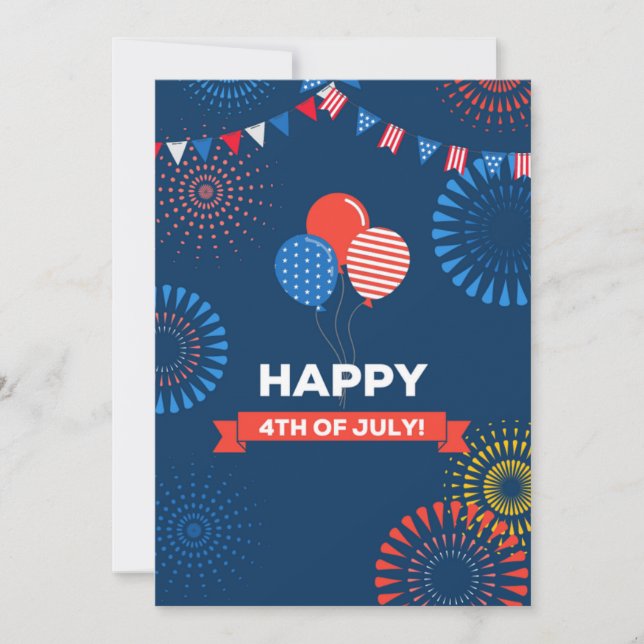 Happy 4th July Independence Day Card (Front)