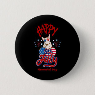 Happy 4th July Memorial Day Holds Americas Sacrifi 2 Inch Round Button