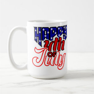 Happy 4th July Typography Coffee Mug