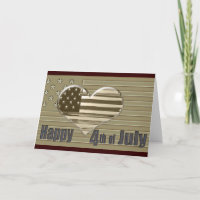 Happy 4th July USA flag and heart