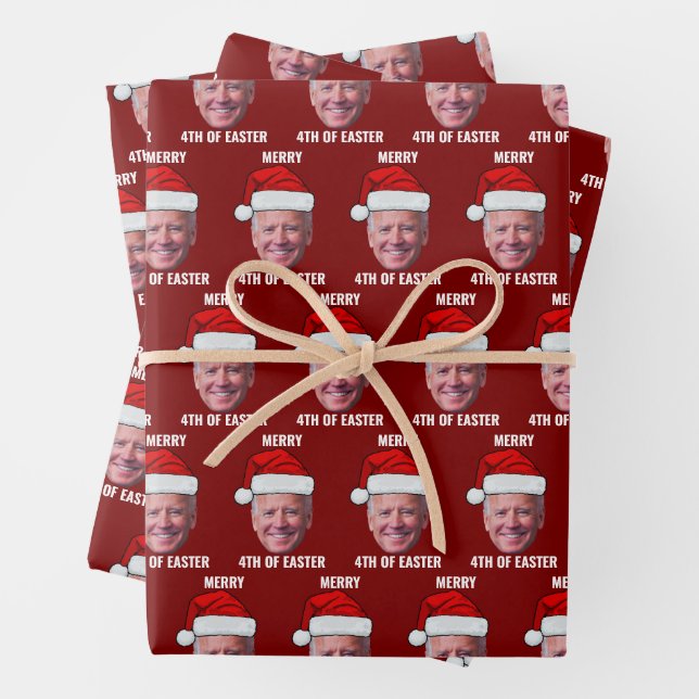 Happy 4th Of Easter Christmas Wrapping Paper Sheet (In situ)
