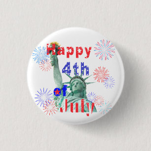 Happy 4th of July 1 Inch Round Button