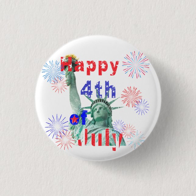 Happy 4th of July 1 Inch Round Button (Front)