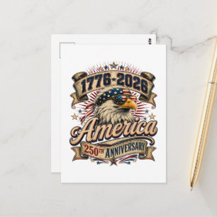 Happy 4th of July 2026 USA 250 Years Postcard