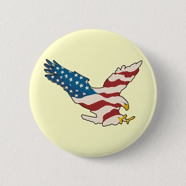 HAPPY 4TH OF JULY 2 INCH ROUND BUTTON (Front)