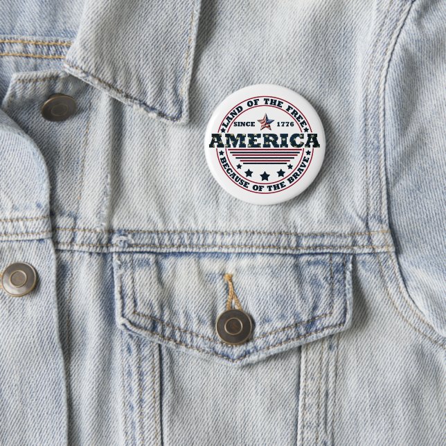 Happy 4th of july 2 inch round button (In Situ)
