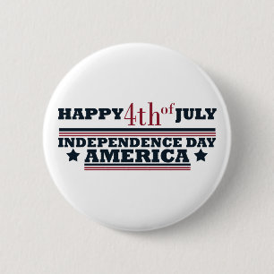 Happy 4th of july 2 inch round button
