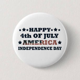 Happy 4th of july 2 inch round button