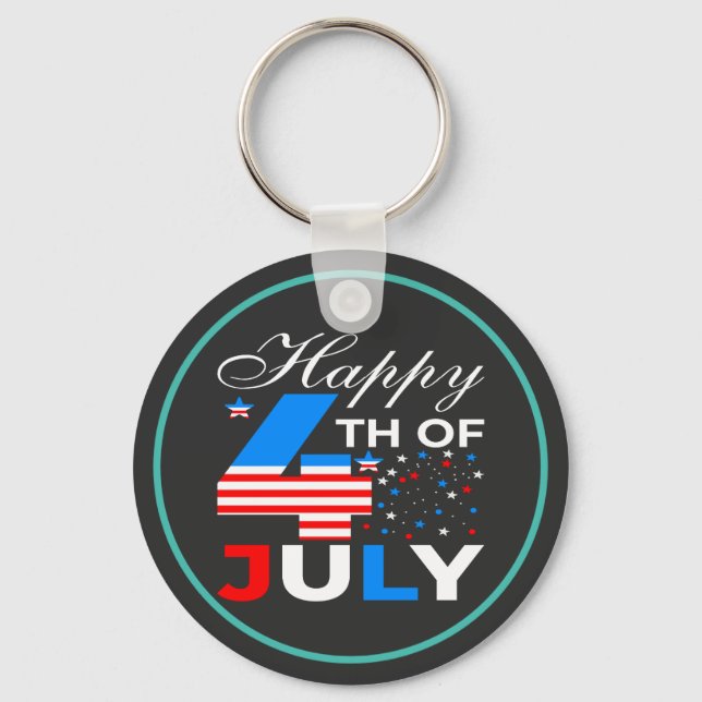 Happy 4th Of July-97958 Keychain (Front)