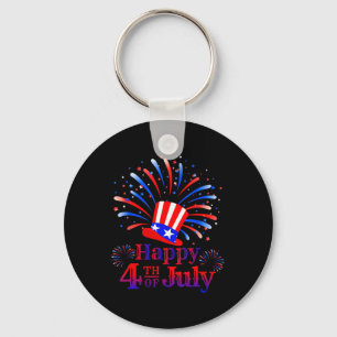 Happy 4th Of July America Celebrating Freedom Keychain