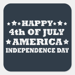 Happy 4th of july America Square Sticker