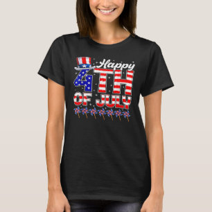 Happy 4th Of July American Flag Funny Freedom Girl T-Shirt