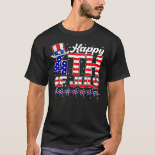 Happy 4th Of July American Flag Funny Freedom Girl T-Shirt