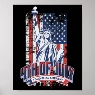Happy 4th Of July American Flag Patriotic Us Women Poster