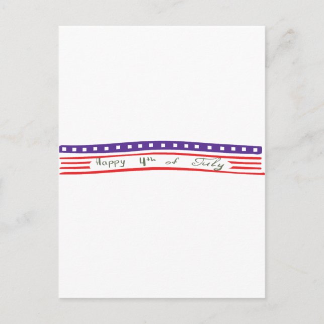 Happy 4th of July American Flag Postcard (Front)