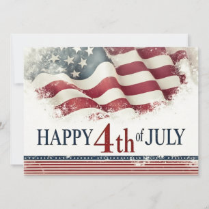 Happy 4th of July - American Flag Vintage Design