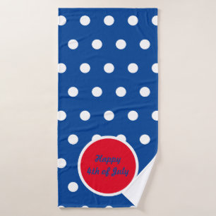 Happy 4th of July Bath Towels (Blue, White & Red)
