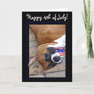 Happy 4th of July Boxer greeting card