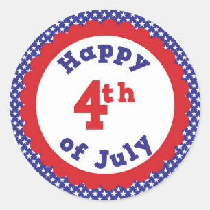 Happy 4th of July Classic Round Sticker