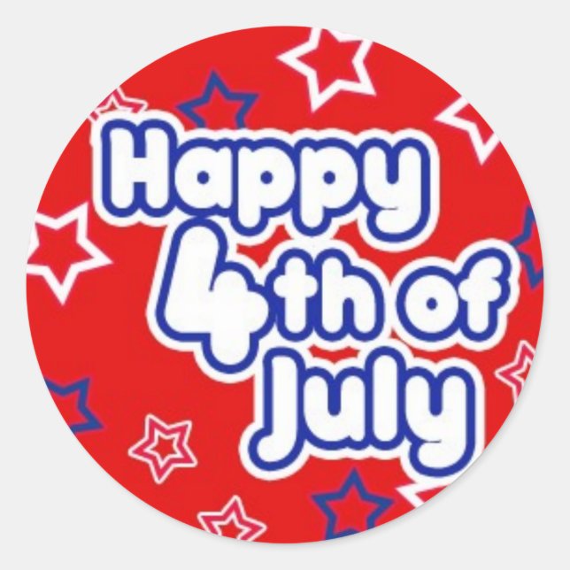 Happy 4th of July Classic Round Sticker (Front)