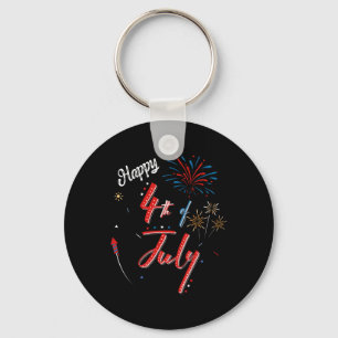 Happy 4th Of July Cool Independence Day Men Women  Keychain