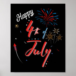 Happy 4th Of July Cool Independence Day Men Women  Poster