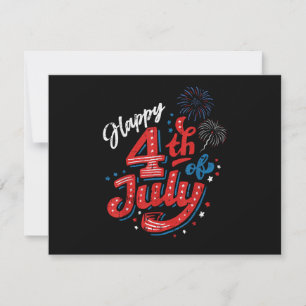 Happy 4th of July Cool Independence Day Patriotic Invitation