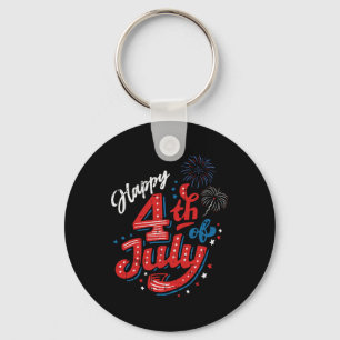 Happy 4th Of July Cool Independence Day Patriotic  Keychain