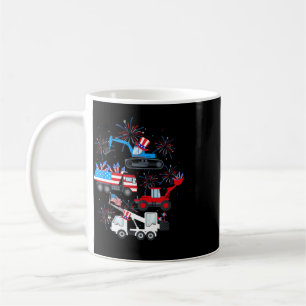 Happy 4th Of July Crane Truck Construction Toddler Coffee Mug