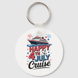 Happy 4th Of July Cruise Family Matching Red White Keychain