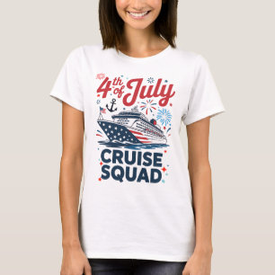Happy 4th Of July Cruise Family Matching Red White T-Shirt