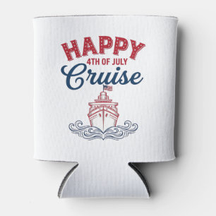 Happy 4th of July Cruise Patriotic Ship Design_1 Can Cooler