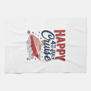 Happy 4th of July Cruise Vintage Patriotic Shirt_1 Kitchen Towel