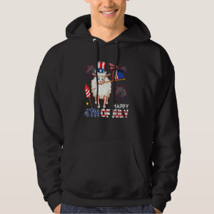 Happy 4th Of July Cute Sheep Holding American Flag Hoodie