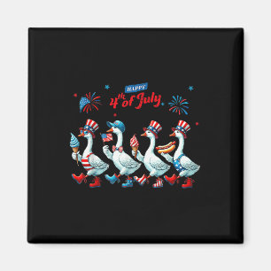 Happy 4th Of July Ducks Goose Us Flag 4th Of July  Magnet