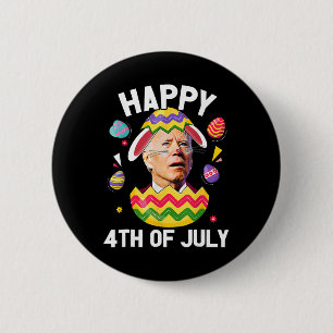 Happy 4th Of July Easter Funny Bunny Confused Joe 2 Inch Round Button