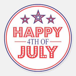 Happy 4th Of July Favour Stickers