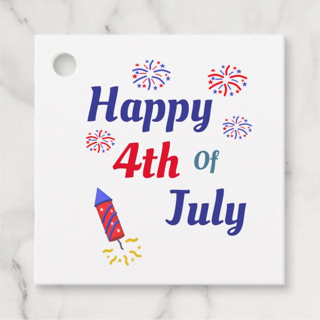 Happy 4th Of July Favour Tags (Front)