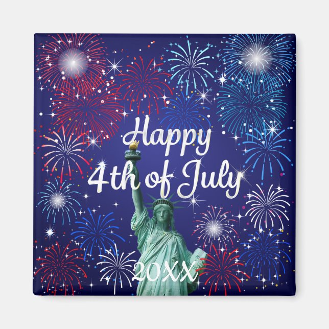 Happy 4th of July Fireworks Magnet (Front)